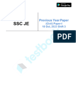 SSC JE (Civil) 2023 Official Paper-I (Held On - 10 Oct, 2023 Shift 3)