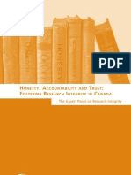 Honesty, Accountability and Trust: Fostering Research Integrity in Canada