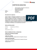 Vespertina - Descriptor Taller de Diseño Y Desarrollo de Soluciones TIHI42-V-IEI-N4-P1-C1