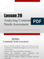 Lesson 29 - Analyzing Community Needs Assessment