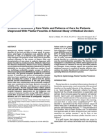 Volume of Ambulatory Care Visits and Patterns of Care For Patients Diagnosed With Plantar Fasciitis: A National Study of Medical Doctors