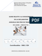 Guide de Souscription en Ligne de La Déclaration Annuelle Des Prix de Transfert Jibayatic