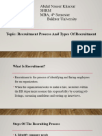 Presentation of SHRM-Recruitment Process and Types of Recruitment