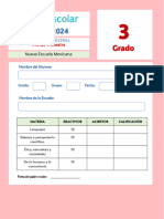 Examen Primer Trimestre Tercer Grado 2023 2024