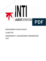 Mohammad Yunus Salehi I11007770 Experiment 4: Unconfined Compression Test