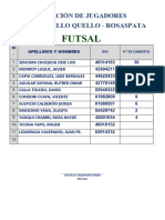 Nomina de Jugadores - Quello Quello Rosaspata 2024