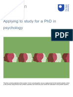 Applying To Study For A PHD in Psychology Printable