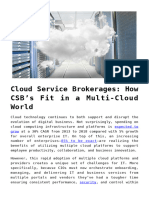 Cloud Service Brokerages HowCSB's Fit in A Multi-CloudWorld