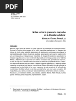 Ostria, Mauricio - Notas Sobre La Presencia Mapuche en La Literatura Chilena