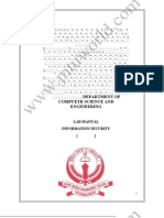 Department of Compuetr Science and Engineering: Lab Manual Information Security