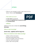 FMM Investment Basics Notes