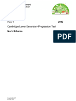 Science Stage 7 2022 Paper 1 Mark Scheme