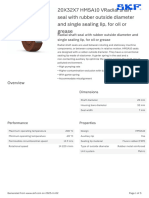 SKF 20X32X7 HMSA10 VRadial Shaft Seal With Rubber Outside Diameter and Single Sealing Lip, For Oil or Grease Specification