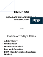 Lecture 1 - Database Management