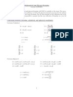 Mathematical and Physical Formulas