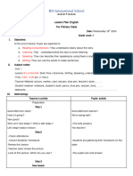 BIS's Lesson Plan (Wednesday 19th 2024)