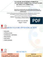 Seminario 3 La Importancia Relativa de Los Usos Del Suelo, Las Caracteristicas Del Paisaje y Los Conjuntos de Aves y Plantas