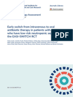 Early Switch From Intravenous To Oral Antibiotic Therapy in Patients With Cancer Who Have Low-Risk Neutropenic Sepsis: The Easi-Switch RCT