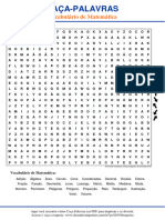 Caca Palavras Vocabulario de Matematica 24x24 Dificil