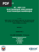 Geii222 Electronique Analogique Electronique Numérique