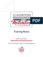 Classroom Management Motivation Notes - Handout