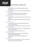 Checklist For Electrical Design in Autodesk Revit