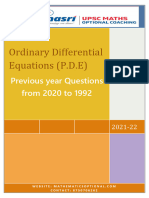 Ordinary Differential Equations (ODE) Previous Year Questions From 2020 To 1992