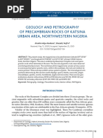 Geology and Petrography of Precambrian Rocks of Katsina State