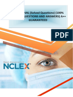 NCLEX FINAL (Solved Questions) (100% VERIFIED 