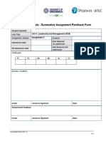 Higher Nationals - Summative Assignment Feedback Form