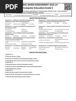 School Based Assessment 2023-24 Second Term Computer Education Grade 6