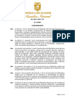 Resolución Que Aprueba El Informe Sobre La Situación de Los Casos de Femicidios en El Ecuador