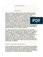 Gestión Deportiva Vs Administración