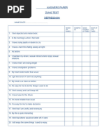 Zung Depression Answer Sheet 