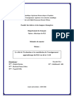 Le Rôle de L'évaluation Et La Remédiation de L'enseignement Apprentissage Du FLE Cas de La 3 AM