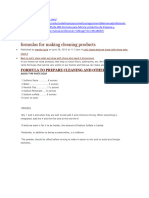 Formulations of Cleaning Chemicals