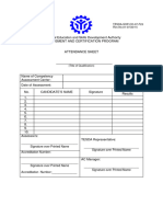 Attendance Sheet CARS Rating Sheet Etc.