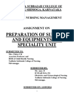 Preparation of Supplies and Equipment For Speciality Unit