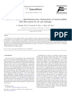 Temperature Dependent Photoluminescence Characteristics of Nanocrystalline ZnO Films Grown by Sol-Gel Technique