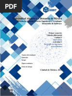 Universidad Abierta y A Distancia de México: División de Ciencias Exactas Ingeniería y Tecnología Desarrollo de Software