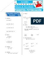 Leyes de Exponentes Potenciacion para Primer Grado de Secundaria