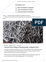 Current Price of Bag of Roofing Nails in Nigeria 2022 - Beta Prices