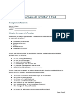 Questionnaire de Formation A Froid