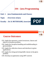 Java Programming Unit I-Lecture - 002