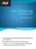 CSEC English SBA - Written Report