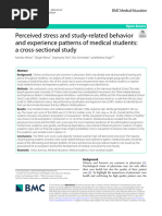 Perceived Stress and Study-Related Behavior and Experience Patterns of Medical Students: A Cross-Sectional Study