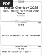 Flashcards - Topic 7 Rates of Reaction and Energy Changes - Edexcel Chemistry GCSE