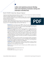 Effects of Different Positive End-Expiratory Pressure Titrating Strategies On Oxygenation and Respiratory Mechanics During One - Lung Ventilation