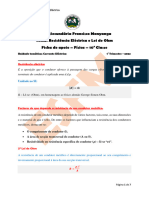 Ficha de Apoio de Fisica - Resistencia Electrica e Lei de Ohm - ESFM 2023