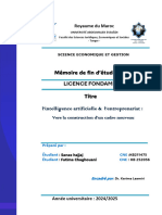 Licence Fondamentale: Mémoire de Fin D'étude en Licence